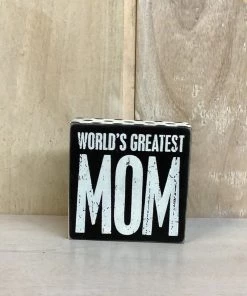 Petals And Blooms Decor Worlds Greatest Mom Block Sign Everyday Decor