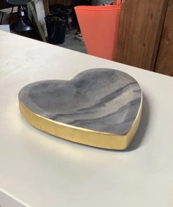 Petals And Blooms Decor Table Top Decor Grey Marble Heart Trinket Dish