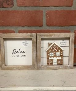 Petals And Blooms Home Decor Signs + Wall Decor House/relax Double Sided Block Sign