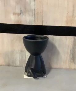 Petals And Blooms Decor Black Pot Body Shape | Small