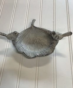 Petals And Blooms Home Decor Spring Decor Cast Iron Bird Feeder | White Washed