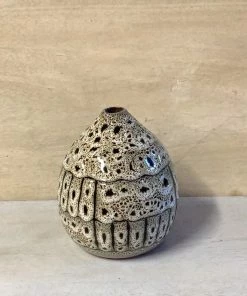 Petals And Blooms Decor Small Tan/ Black Bud Vase