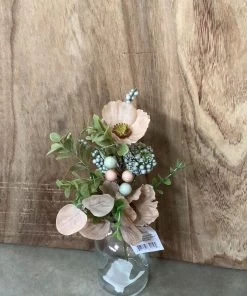 Petals And Blooms Home Decor Greenery + Floral Mixed Flower And Berries Stem