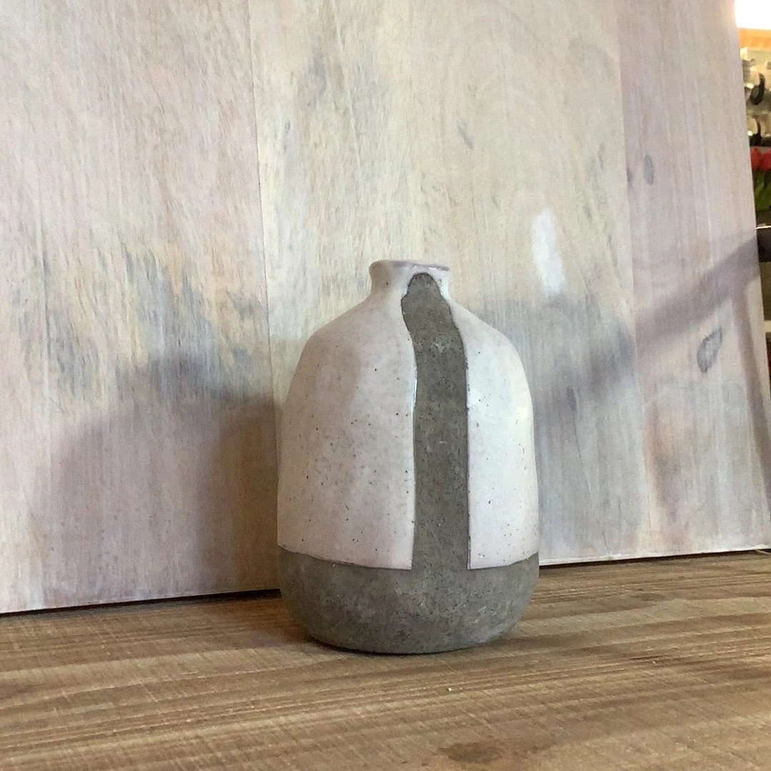 Petals And Blooms Decor Everyday Decor Medium White/Grey Bud Vase 1 Petals And Blooms Decor Everyday Decor Medium White/Grey Bud Vase