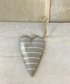Petals And Blooms Home Decor Metal Striped Hearts