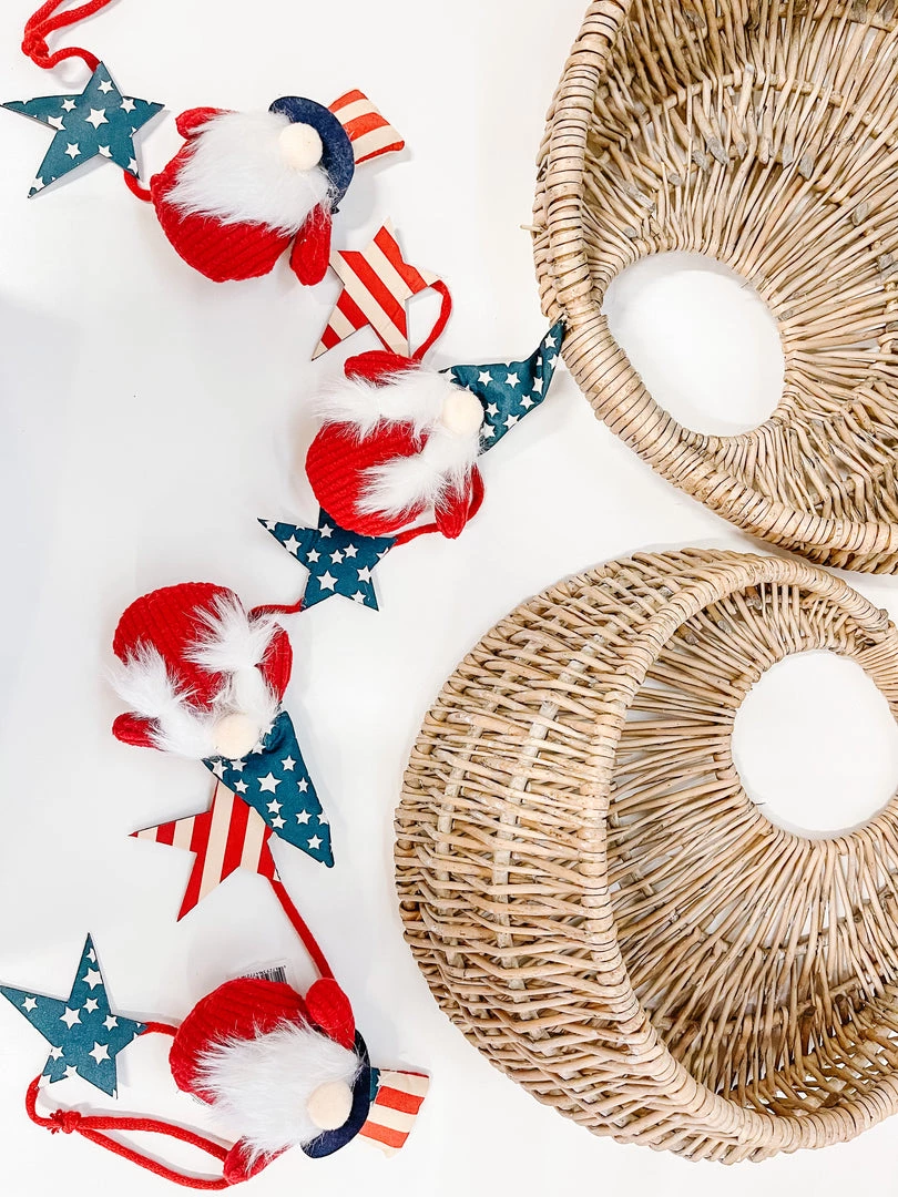 Petals And Blooms Home Decor America Gnome Garland Gnomes 2 Petals And Blooms Home Decor America Gnome Garland Gnomes