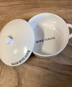 Petals And Blooms Decor Small Casserole Dish “made With Love” Lid