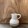 Petals And Blooms Home Decor Decorative White With Tan Stripes Little Jug