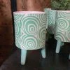 Petals And Blooms Decor Everyday Decor Small WhiteTeal Swirl Pot