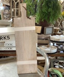 Petals And Blooms Home Decor White & Natural Rectangle Board W/ White Stripes