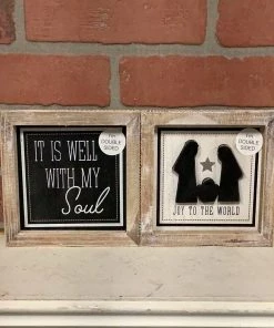 Petals And Blooms Home Decor Signs + Wall Decor Joy/soul Double Sided Block Sign
