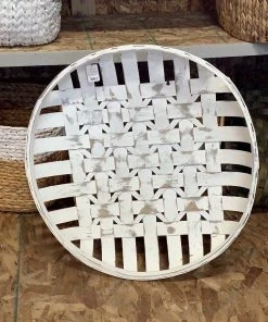 Petals And Blooms Decor Everyday Decor Large White Round Tobacco Basket