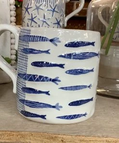 Petals And Blooms Decor Fish Blue Sea Mug