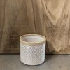 Petals And Blooms Decor Herringbone Pot Cream | Meduim