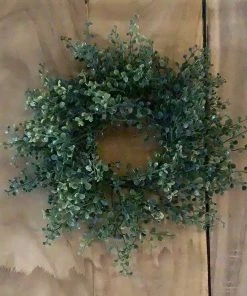 Petals And Blooms Home Decor Dark Green Candle Ring Wreath