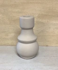 Petals And Blooms Decor Smooth Stoneware Candle Holder | Large