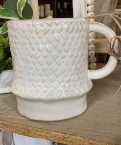 Petals And Blooms Decor Everyday Decor Weave Design Stoneware Mug