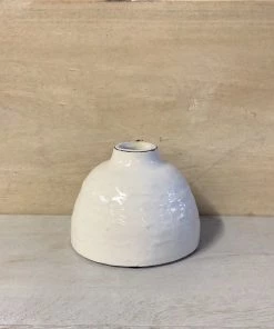 Petals And Blooms Decor Small Ceramic White Paper Mache Vase