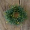 Petals And Blooms Home Decor Greenery + Floral Green Candle Ring Wreath With Yellow Buds