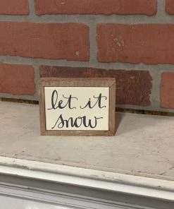 Petals And Blooms Home Decor Box Sign Mini - Let It Snow Signs + Wall Decor