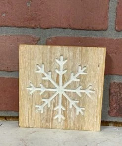 Petals And Blooms Home Decor Signs + Wall Decor Snowflake Block Sign