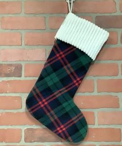 Petals And Blooms Home Decor Christmas Decor Plaid Fabric Stockings