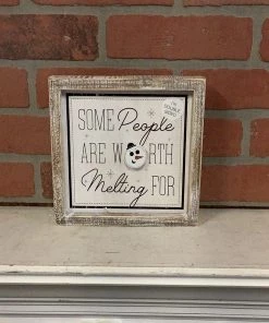 Petals And Blooms Home Decor Double Sided Wood Frame Melting/Moon Sign