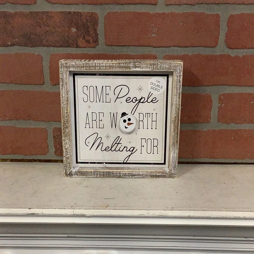 Petals And Blooms Home Decor Double Sided Wood Frame Melting/Moon Sign 1 Petals And Blooms Home Decor Double Sided Wood Frame Melting/Moon Sign