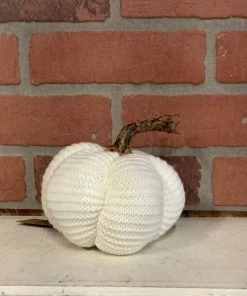 Petals And Blooms Home Decor Large White Knit Pumpkin