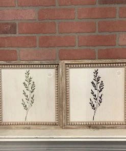 Petals And Blooms Home Decor Block Floral Sign Green/black Signs + Wall Decor