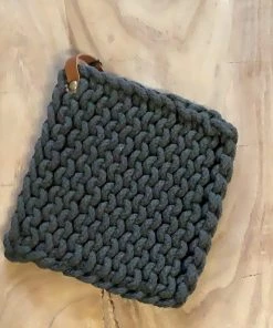 Petals And Blooms Home Decor Grey Crochet Pot Holder