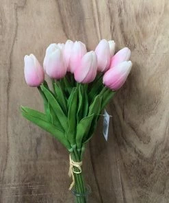 Petals And Blooms Decor Pink Real Touch Tulip Bundle