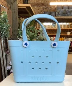 Petals And Blooms Decor Mini Simply Tote Cool Blue