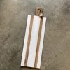 Petals And Blooms Home Decor White Long Charcuterie Board W/ 2 Stripes Charcuterie & Wood Accessories