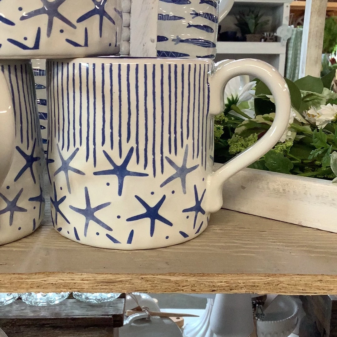 Petals And Blooms Decor Kitchen Essentials Blue Starfish Mugs 1 Petals And Blooms Decor Kitchen Essentials Blue Starfish Mugs
