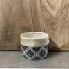 Petals And Blooms Decor Black & White W/ Textured Beige Band Everyday Decor