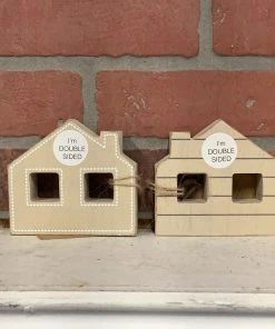 Petals And Blooms Home Decor Wood Chunky Houses (double Sided) | 3 Assorted