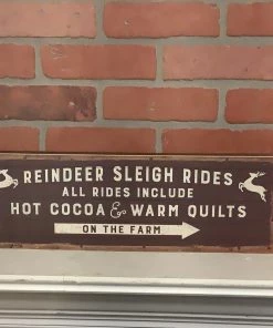 Petals And Blooms Home Decor Christmas Decor Reindeer Sleigh Rides Box Sign