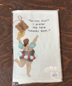 Petals And Blooms Home Decor Kitchen Essentials Pool Lady’s Tea Towel “skinny Dip?”