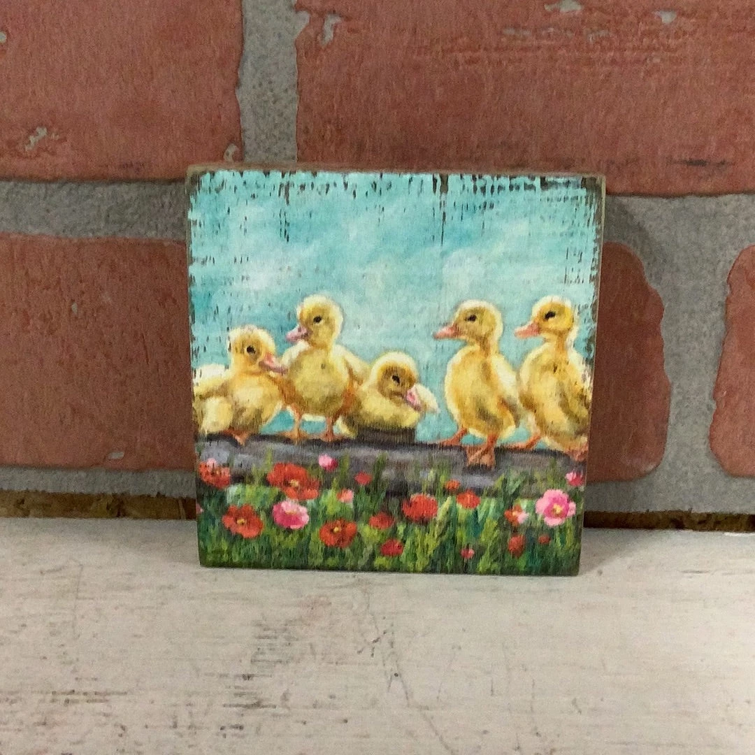Petals And Blooms Home Decor Block Sign Ducklings 1 Petals And Blooms Home Decor Block Sign Ducklings