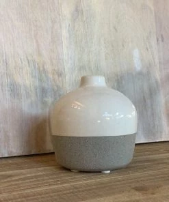 Petals And Blooms Decor White/Grey Wide 2 Tone Bud Vase Vases & Pots