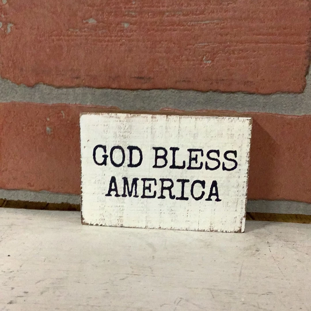 Petals And Blooms Home Decor Block Sign “god Bless America” 1 Petals And Blooms Home Decor Block Sign “god Bless America”