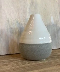 Petals And Blooms Decor Everyday Decor Tall White/Grey 2-Tone Vase