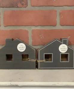 Petals And Blooms Home Decor Wood Chunky Houses (double Sided) | 3 Assorted