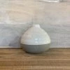 Petals And Blooms Decor Small White/ Grey 2-Tone Vase Ribbed Top Everyday Decor