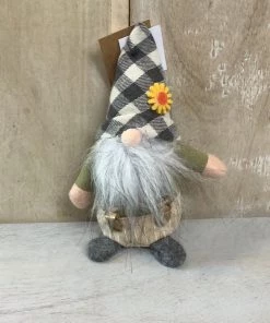 Petals And Blooms Decor Gray Mini Garden Gnome Sitter