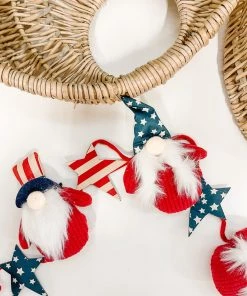 Petals And Blooms Home Decor America Gnome Garland Gnomes