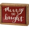 Petals And Blooms Home Decor Merry And Bright Mini Box Sign Signs + Wall Decor