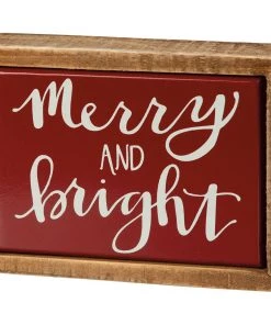 Petals And Blooms Home Decor Merry And Bright Mini Box Sign Signs + Wall Decor