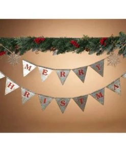 Petals And Blooms Home Decor Christmas Decor Festive "Merry" Or "Christmas" Banner